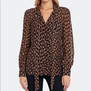 Diane von Furstenberg Lanie Silk Metallic Blouse